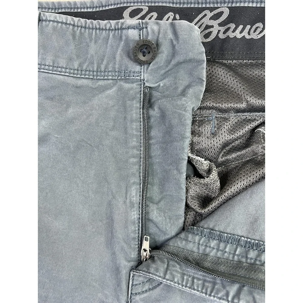 Eddie Bauer Pants Mens 30x30 Gray Canvas Stretch Chino Regular Fit Travel Casual
